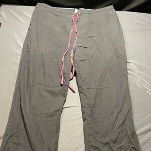 Medgear Scrub Pants Gray Large‎ Cotton Blend Drawstring Medical Uniform 7880